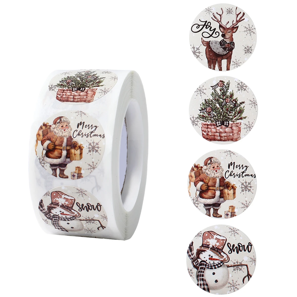 500Pcs Merry Christmas Stickers Christmas Theme Seal Labels Stickers For DIY Gift Baking Package Envelope Stationery Decoration