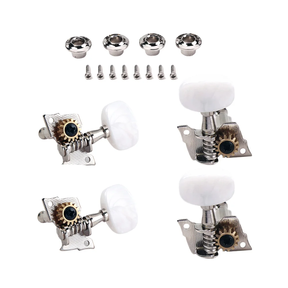 5 Pcs Banjo Bass Guitar Tuners Key Tuning Peg with Bushing Pearlescent Machine Head