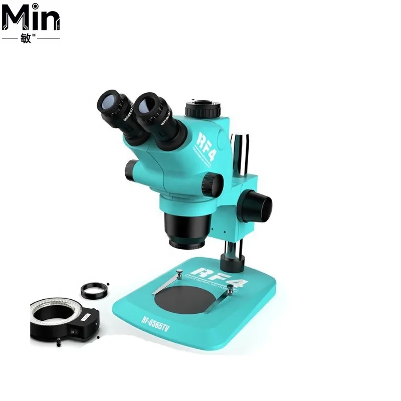 RF-6565TV RF4 6.5-65X Adjustable Trinocular Zoom Stereo Microscope for Mobile Phone BGA Repair Precision Magnifier