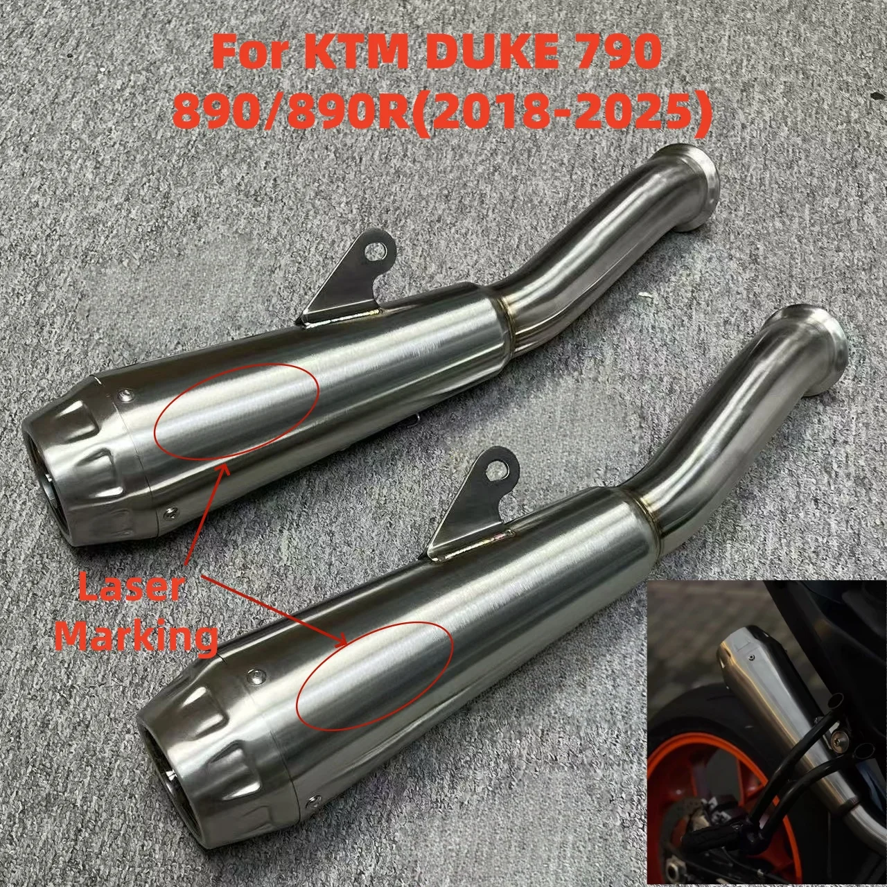 Slip On For KTM DUKE 790 890 890R KTM790 KTM890 2018 - 2025 Motorcycle Exhaust Escape Systems Middle Link Pipe DB Killer Muffler