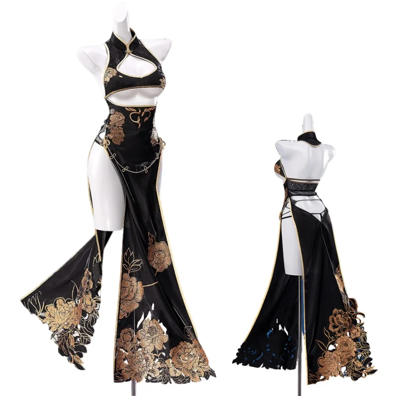 Moran King of Hundred Flowers Cosplay Costume Wig Uniform Full Set Cheongsam Halloween Role Play Carnival Party Game