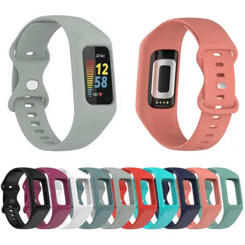 1pc einteiliges Silikon Sport Freizeit Uhrenarmband für Fitbit Charge 3/ 4/ 5/ 6 Serie Universal Smartwatch Zubehör Armbänder