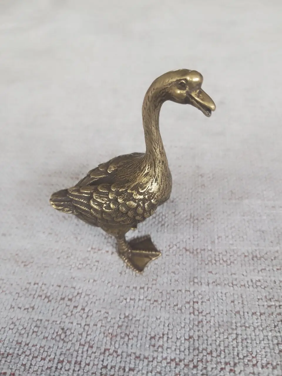 Retro Brass Goose Pendant DIY Ornament Miniature Desktop Sculpture Home Decoration Gift q0099