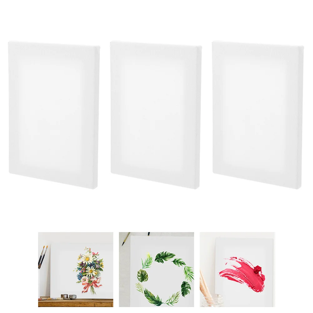 

3 Pcs Solid Wood Oil Painting Board Student Drawing Cloth Canvases for Acrylic