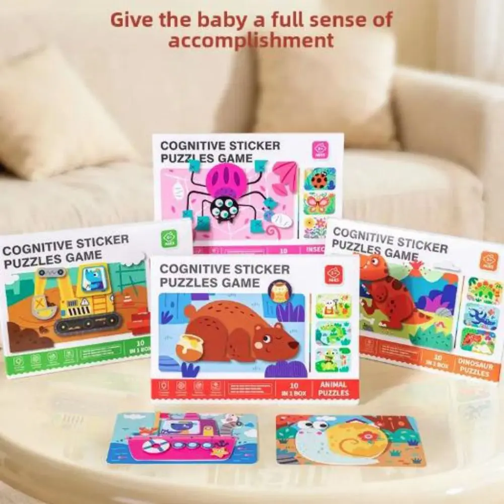 Educational Toys 3D Stereoscopic Sticker Montessori Handmade DIY Paste Material Kit Cute Cartoon Animals Sticker Book Toddlers
