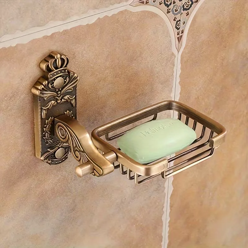 Bronze Soap Net European Style Bathroom Soap Holder Soap Tray Bathroom Space Aluminum Fragrant Soap Storage Rack