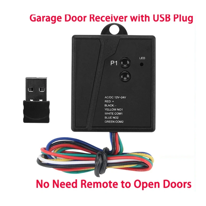 Penerima Pembuka Pintu Garasi Universal Sensor USB 2.4G Bluetooth 12 24V Penerima Gerbang Remote Control Pemancar Mobil