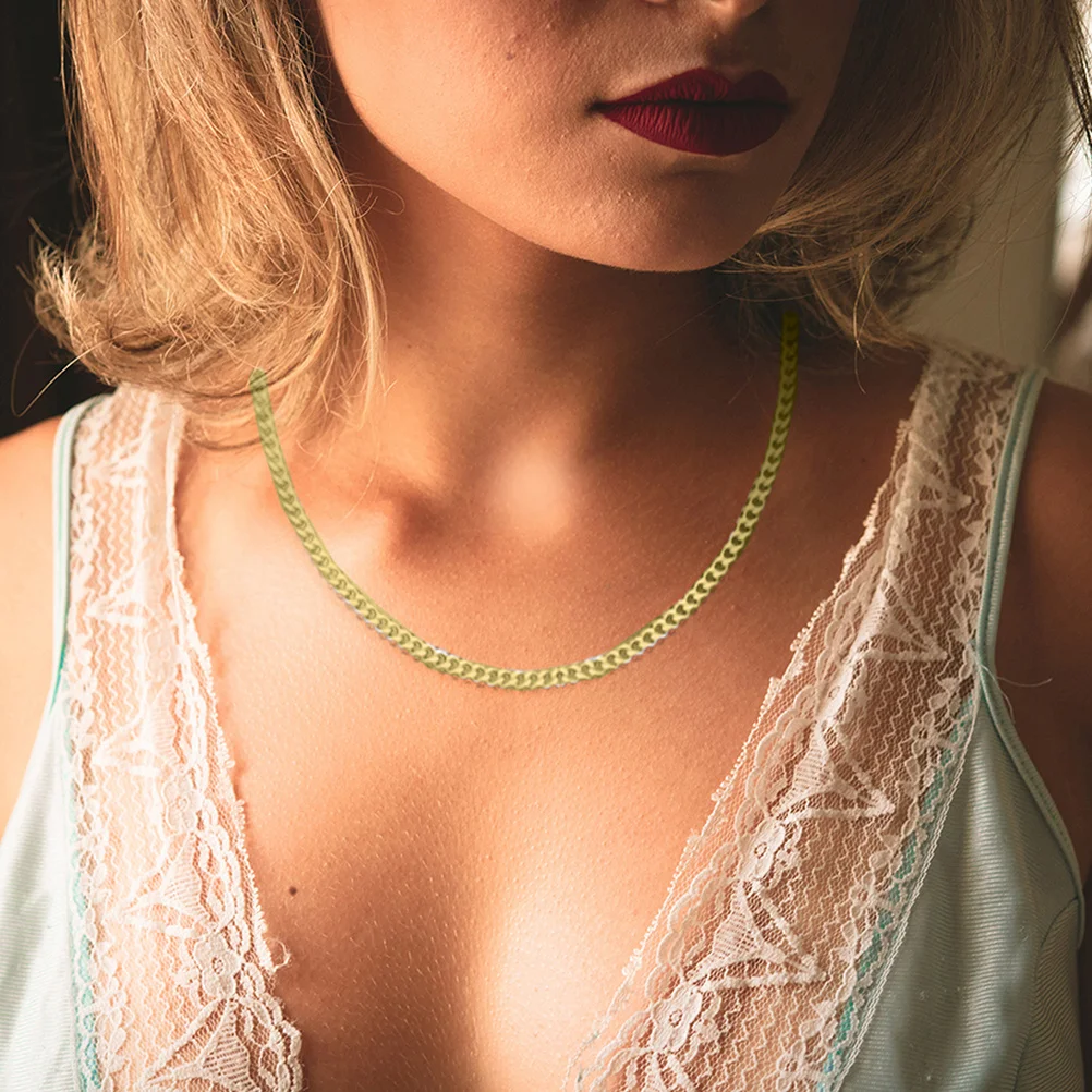 

2Pcs Stainless Steel Chain Necklace for Men Durable Stylish Neck Jewelry Trendy Chain Link Necklace Prom Accessories