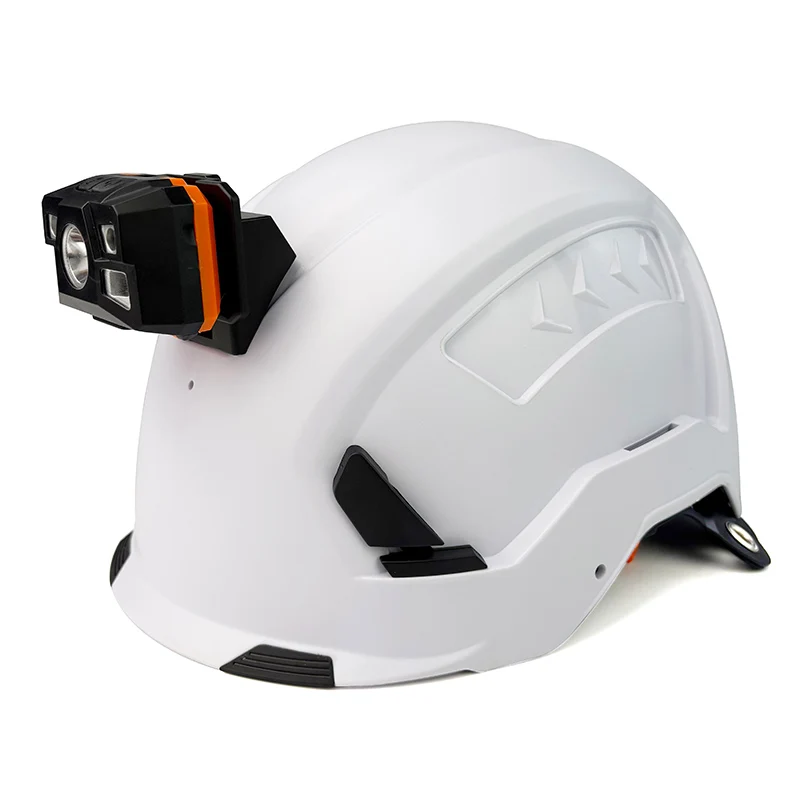 ABS Type II Class E  Electrician Work Head Protection Safety Helmet Construction Hard Hat with Headlamp and Outer Visor