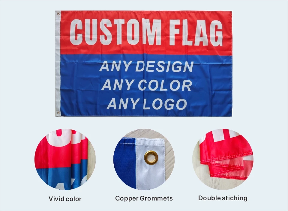 Digitaldruck, individuelle Flaggen in jeder Größe, Logo-Banner für Outdoor-Sport-Werbung, Polyesterhülle, Messingösen, Promotion – Detail 3