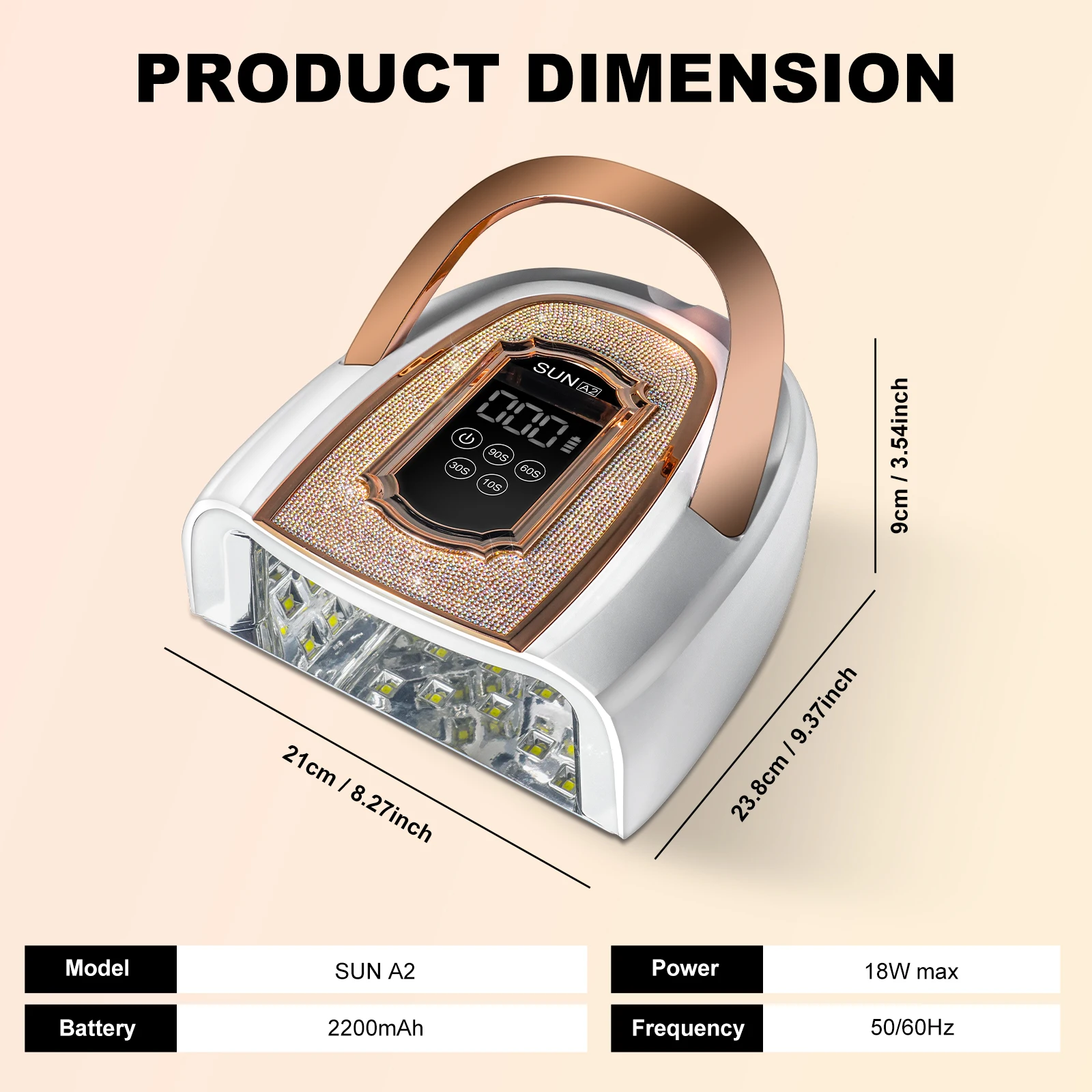 Lampe à ongles UV LED sans fil professionnelle pour ongles 42LEDS Rechargeable haute puissance vernis Gel durcissement lampe UV manucure équipement sec