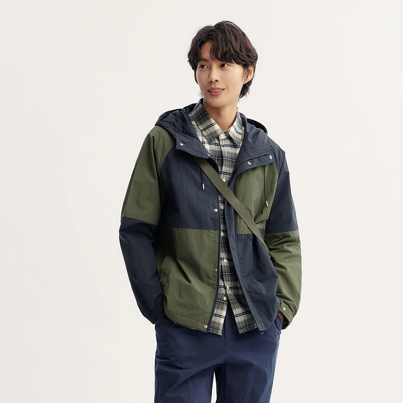 Semir Jacket Men 2025 Autumn New Loose Hooded Waterproof Windbreaker Trendy Outdoor Coat