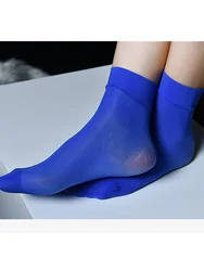 Sexy 8D 912 PIN Short Socks Oil Glossy Ultra-Thin Stockings Silk Knee High Socks Candy Color Shiny Long Socks Lingerie Elastic