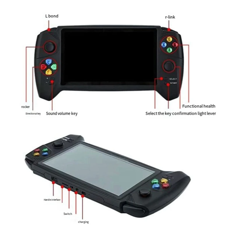 

Portable Retro Game Console 7 Inch HD Screen Arcade Video Gaming Console Handheld With 10000 Free Games Handheld Console