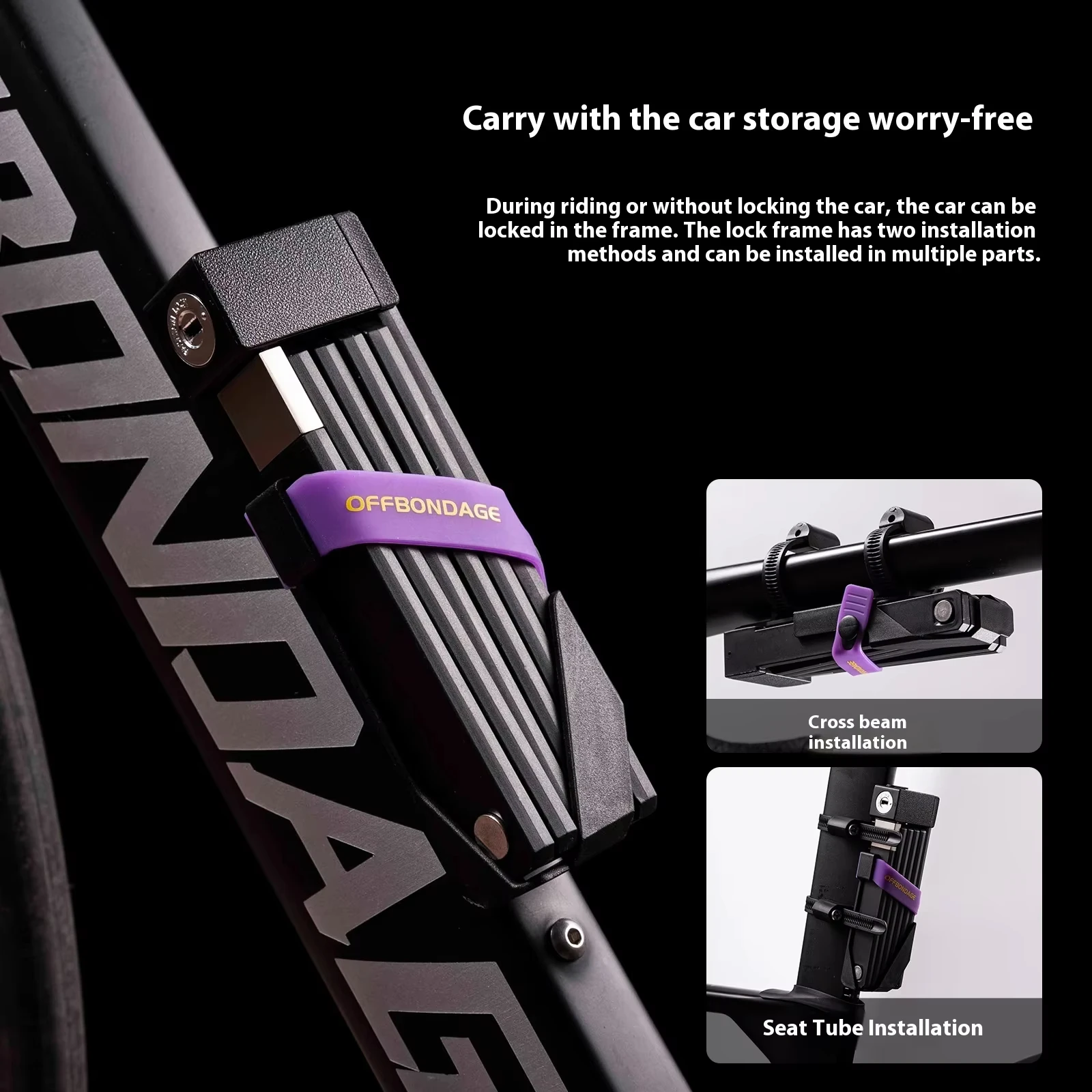 OFFBONDAGE Bicycle Folding Lock Security Durable Anti-Theft Scooter MTB Road Electric Bike Padlock Motorcycle  Bike Accessories