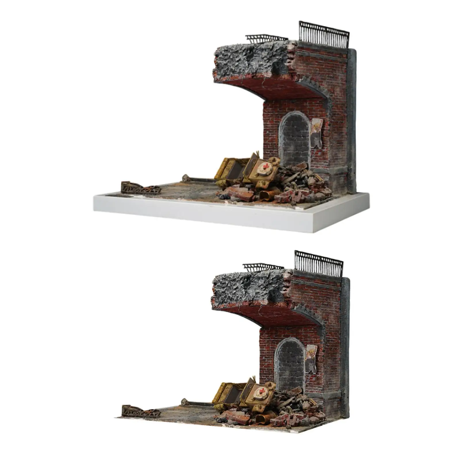 1/35 układ budynku mostu dekoracje kolekcja akcesoriów ozdoby krajobraz DIY wyświetlacz diorama scena uliczna Model montażowy