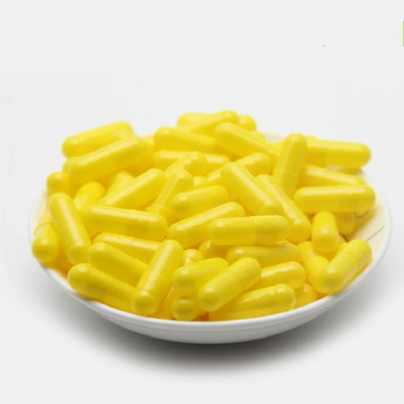 500PCS/Bag Standard Size 0 # Empty Capsules Gelatin yellow colors Capsules Hollow Hard Gelatin Seperated Joined Capsules