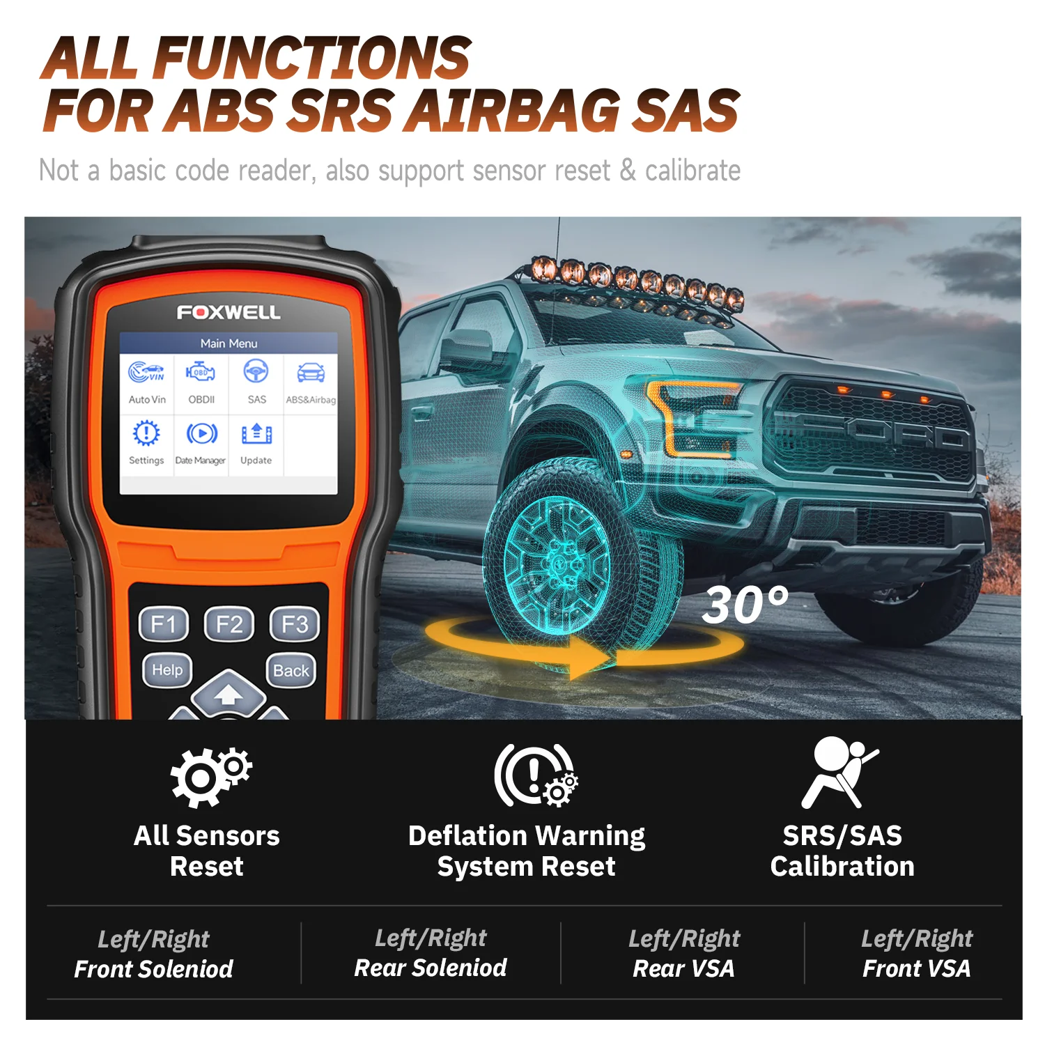 Foxwell NT630 Plus Car OBD2 Automotive Scanner Engine ABS SRS AIRBAG SAS EPB OIL Diagnostic Tools Active Test Auto Code Reader