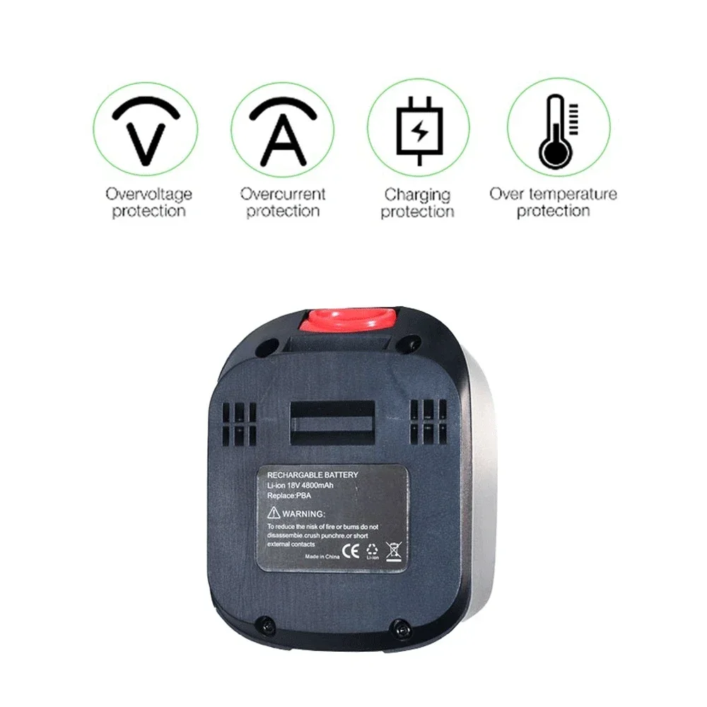 Li-Ion de 18v para herramientas de hogar y jardín Bosch (solo para tipo C), 4800/6800/9800/12800mah, PBA, PSB, PSR, PST, AL1830CV, AL1810CV, AL1815CV