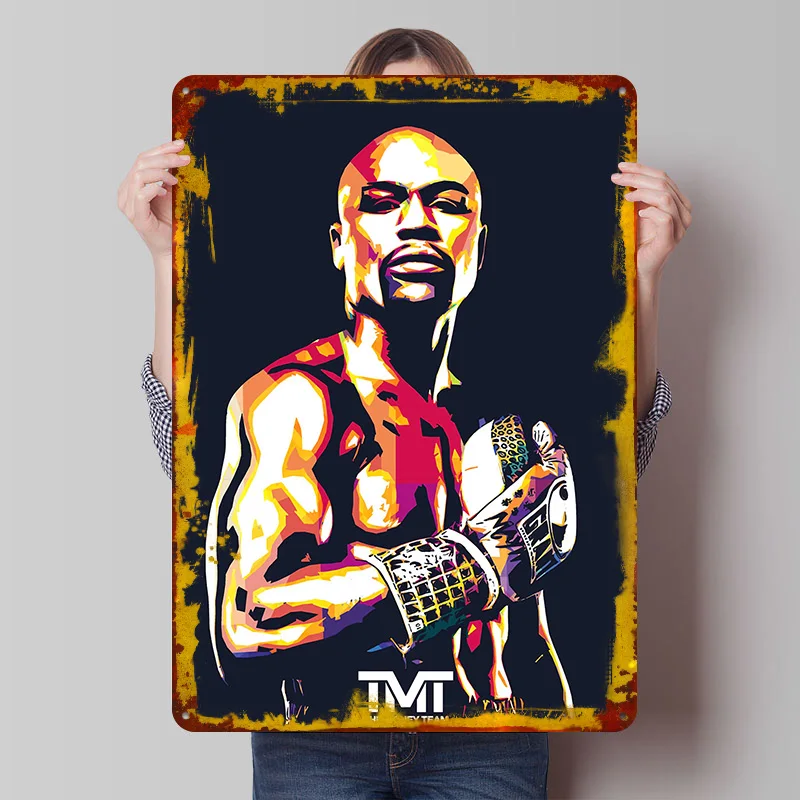 Floyd Mayweather Metal Poster Custom Wall Art Retro Vintage Tinplate Signs for Man Cave House Decor Room Decoration Gaming Home