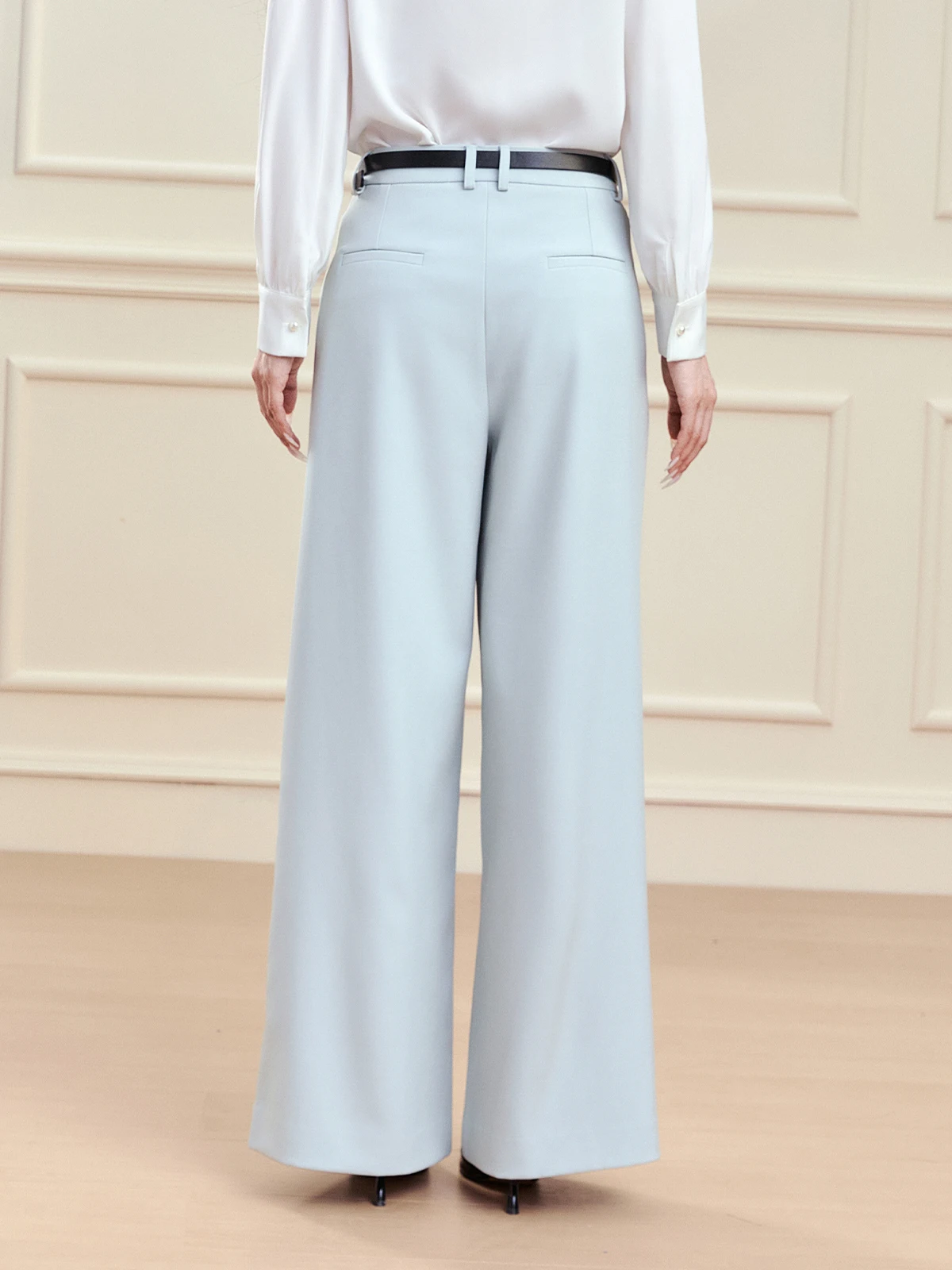 Calças Femininas Casuais de Cintura Alta com Perna Larga, Corte Reto, Estilo Terno, Novidade de Outono, Versáteis e de Caimento Solto