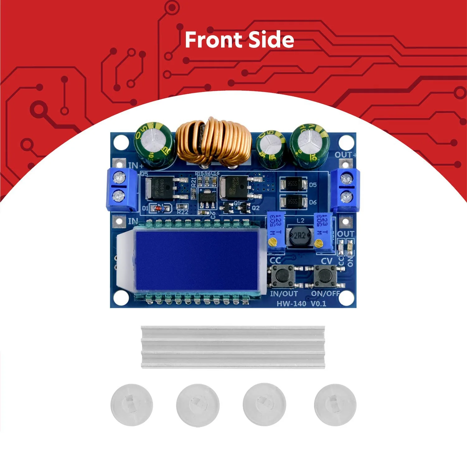 

AEF7-5 X HW-140 DC-DC Buck Boost Power Converter Automatic Step Up/Down, Volt And Amp Meter LCD Display, Voltage Converter