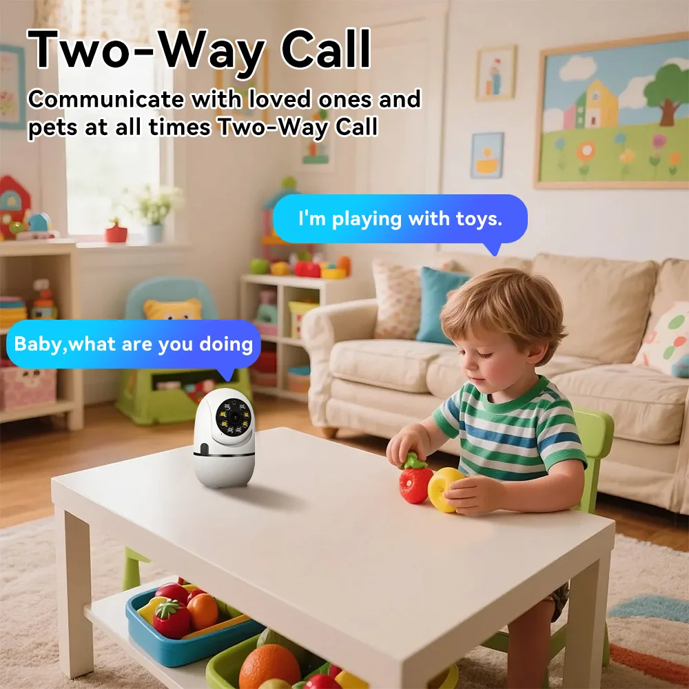 8-мегапиксельная камера автоматического слежения, IP-камера Wi-Fi, умный дом полного ночного видения, детская безопасность, оснащенная карточкой хранения емкостью 32 ГБ.