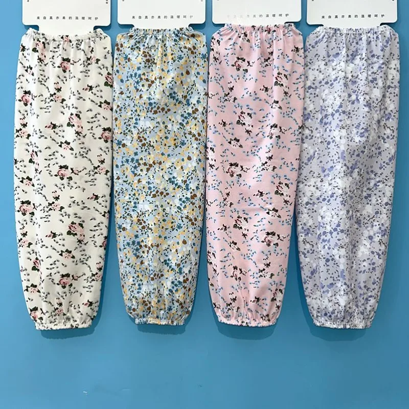 Women Ice Silk Floral Arm Sleeves Loose Fit Breathable UV Protection Cooling for Summer Gardening Cycling Non Slip Super Soft