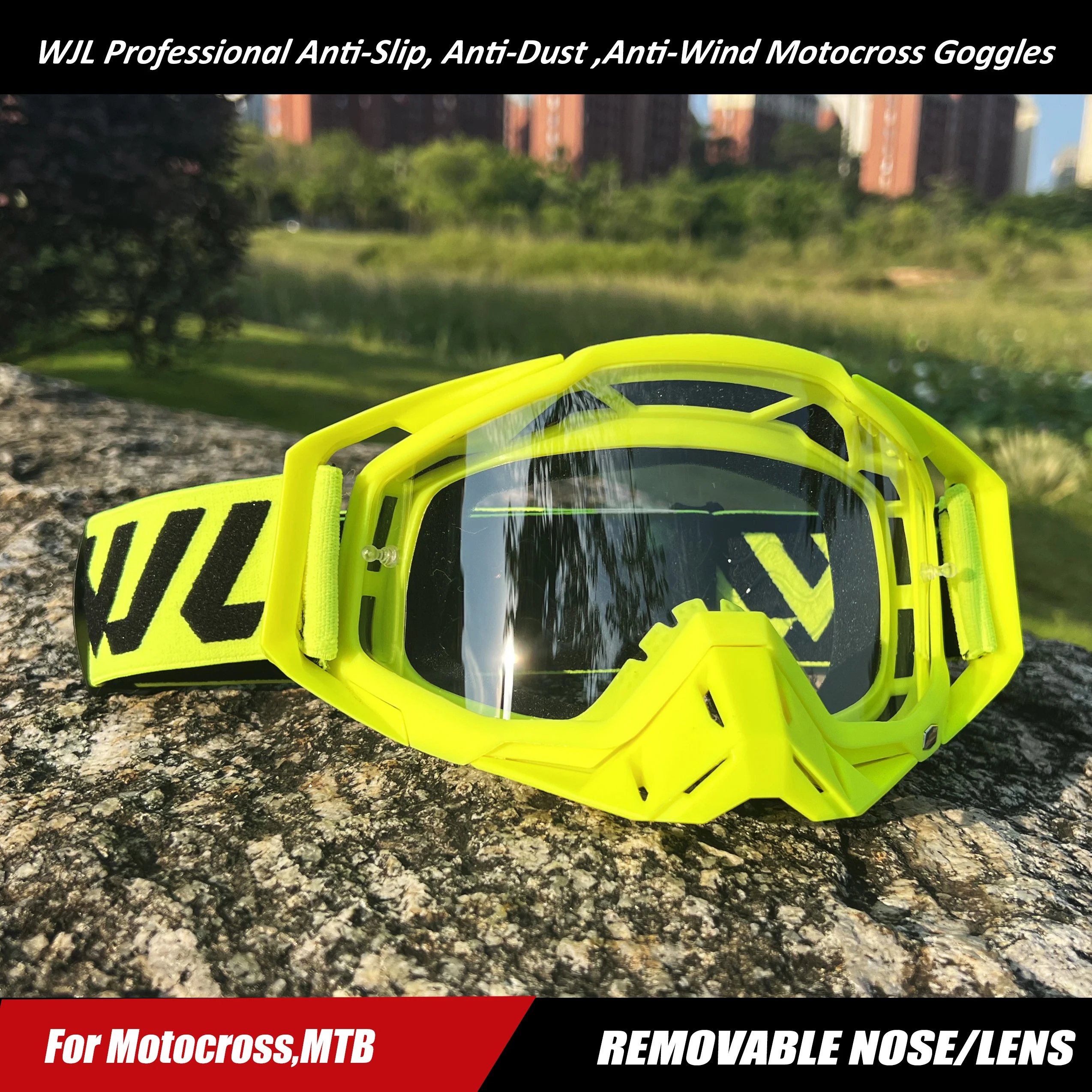 WJL Off-road Goggles Motocross Glasses Motorcycle Sunglasses Man MTB ATV Mask Windproof Protection Skiing Cycling Racing Goggles