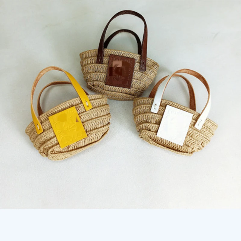 YESTARY 1/6 Doll Handbag Sweet Woven Straw Bale For 20-30cm Doll Miniature Items Doll Accesories Clothes For Blythe Ob24 Dolls