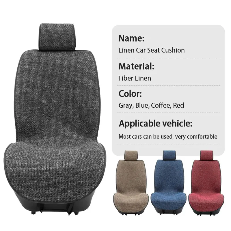 Breathable Linen Car Seat Covers Pad Summer Cool Seats Cushion Universal Size Car Seat Protector for Car Accessories