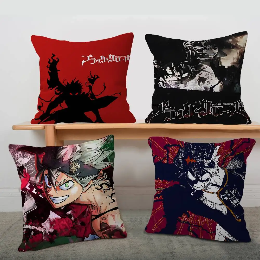 

Japanese Anime Black Clover Cushion Cover Polyester Sofa Cushions Decorative Throw Pillows Home Decoration Pillowcover