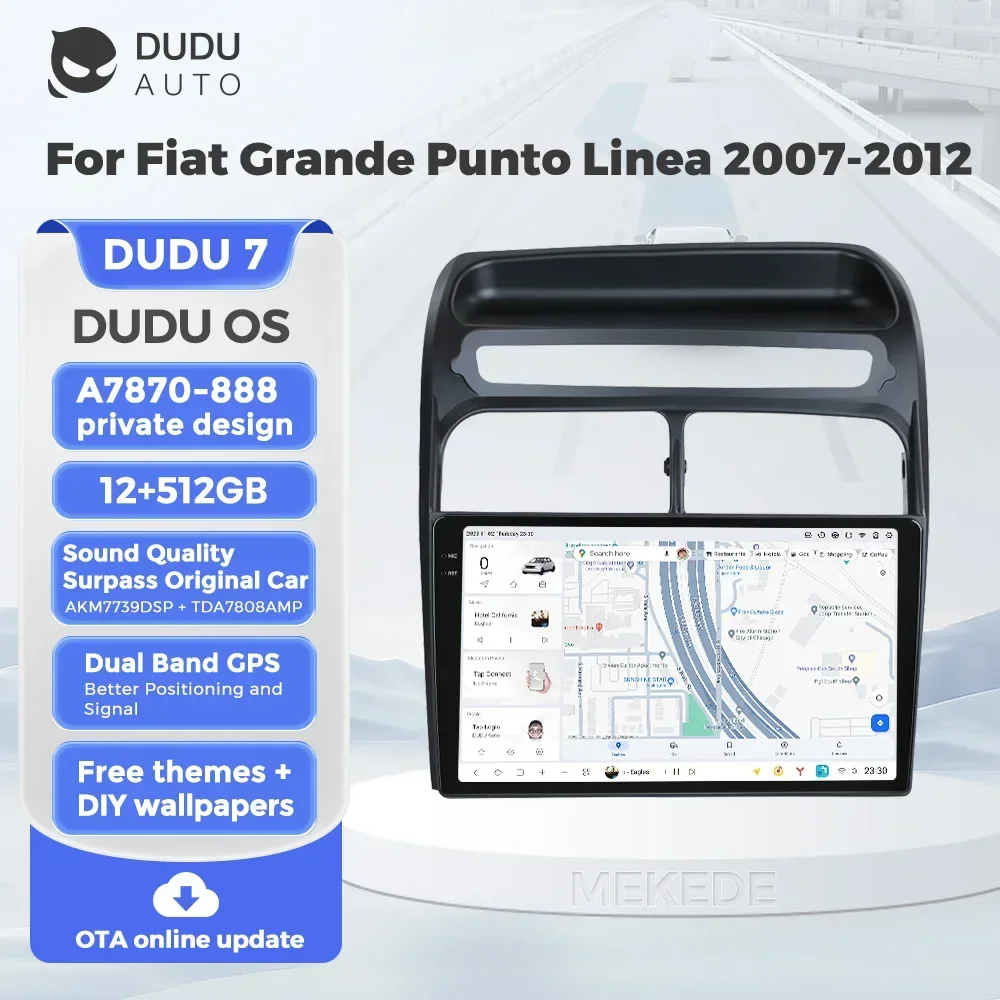 DUDU7 Android Smart Systems Car Radio Car Audio Player DSP GPS For Fiat Grande Punto Linea 2007-2012