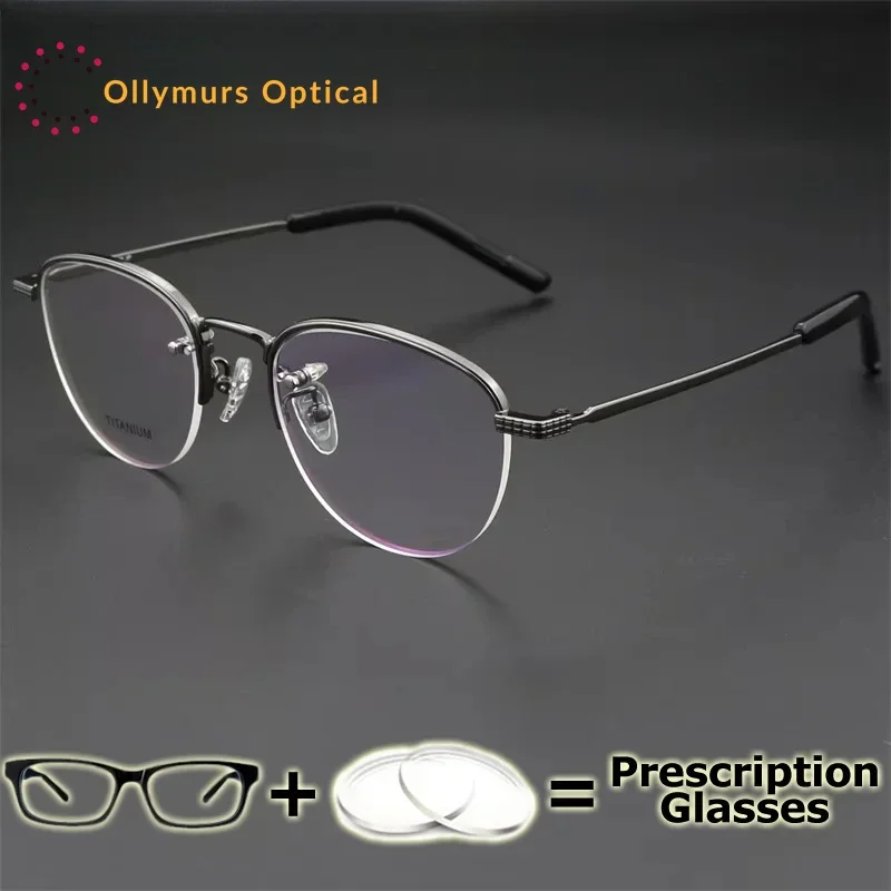 Braz وصفة طبية نظارات التيتانيوم النقي فائقة الجودة النظارات البصرية الرجال النساء نظارات دائرية موضة قصر النظر ناقص عدسة #4