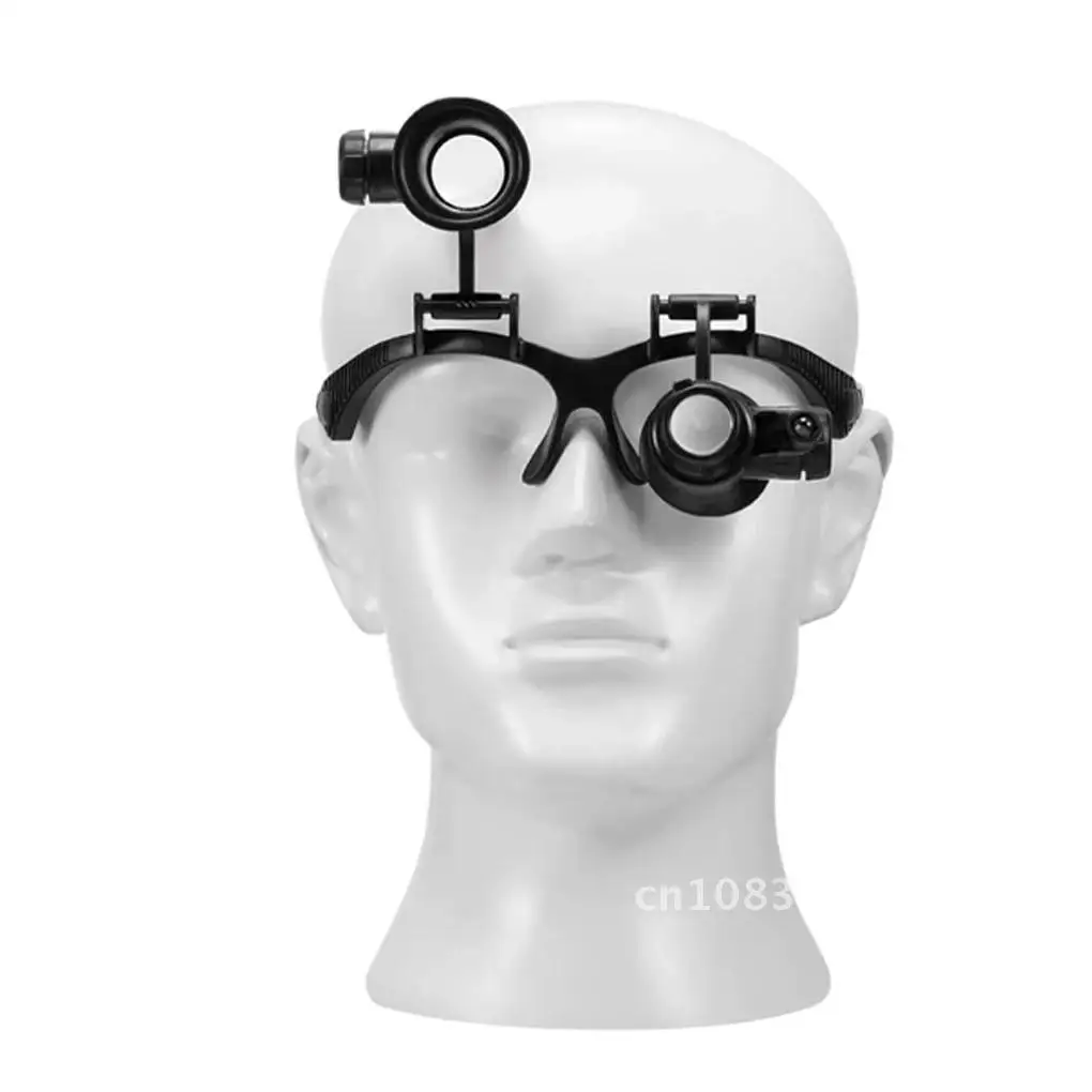 Clock Repairing Headband Magnifier 10X 15X 20X 25X Double Glasses Lens Magnifiers Tool Interchangeable Loupe for Electronics