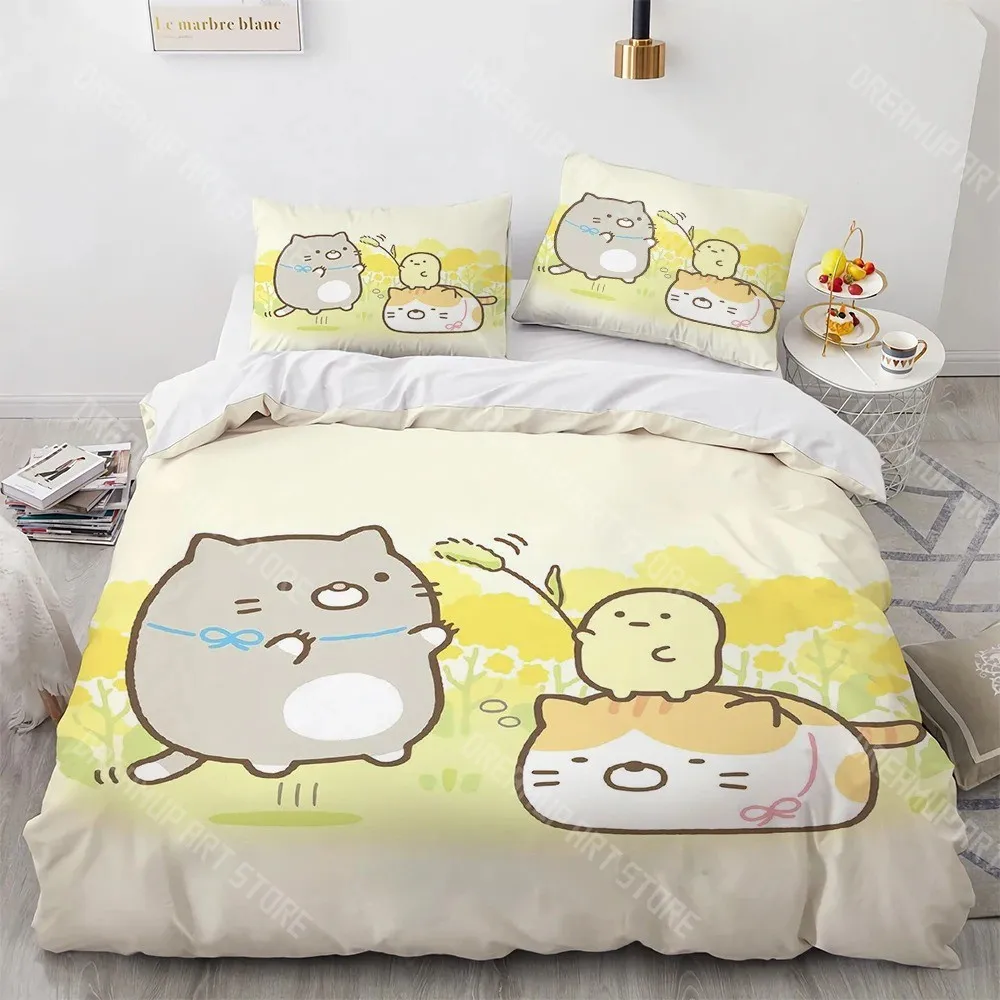 3D Print Sumikko Gurashi Cute Cartoon Bedding Set for Boys Girls Duvet Cover Pillowcase Twin Queen King Full Single Double Sizes