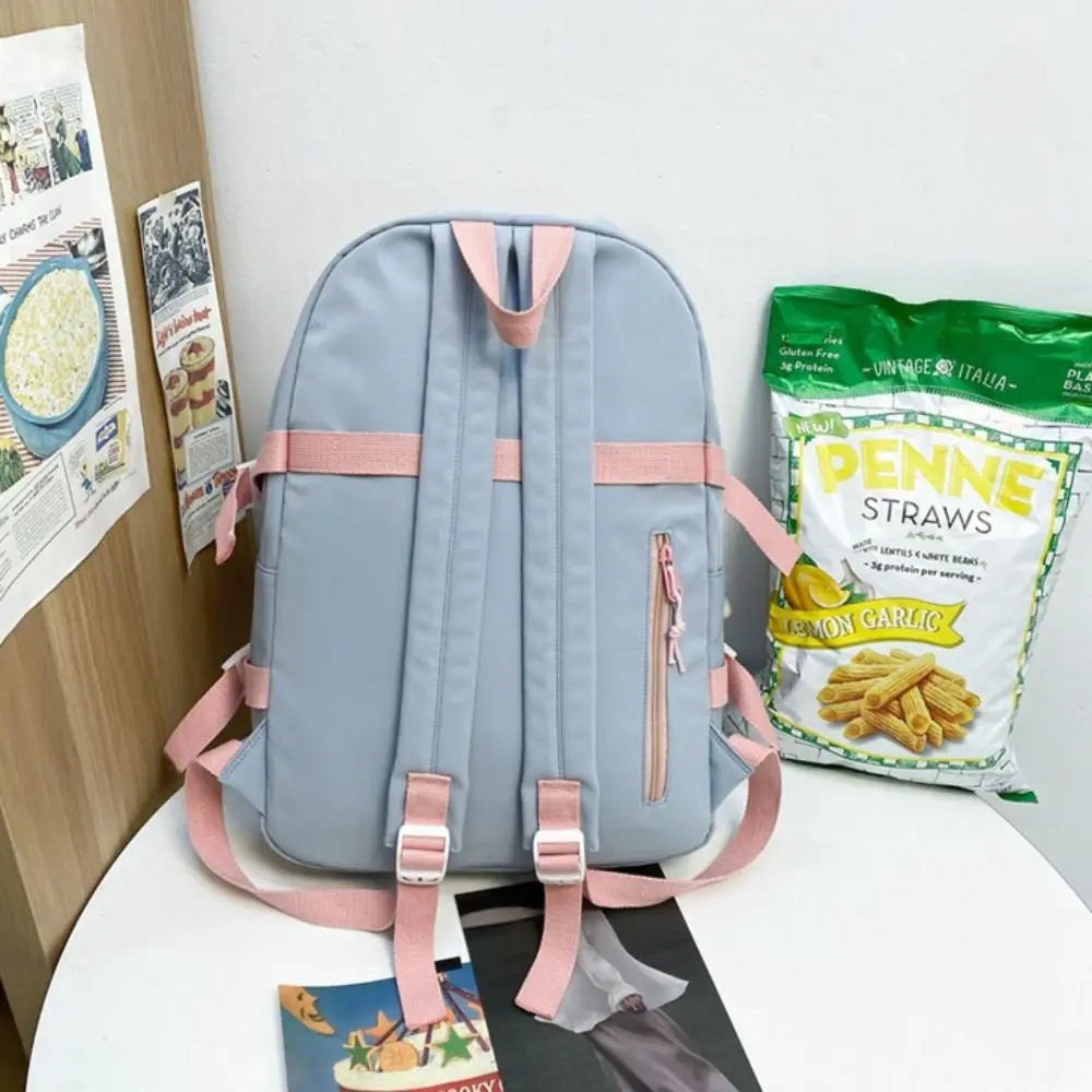 Ins Students School Bags Multi Pockets Bear Girls Shoulder Bags Large Capacity Candy Color High School Backpacks Student