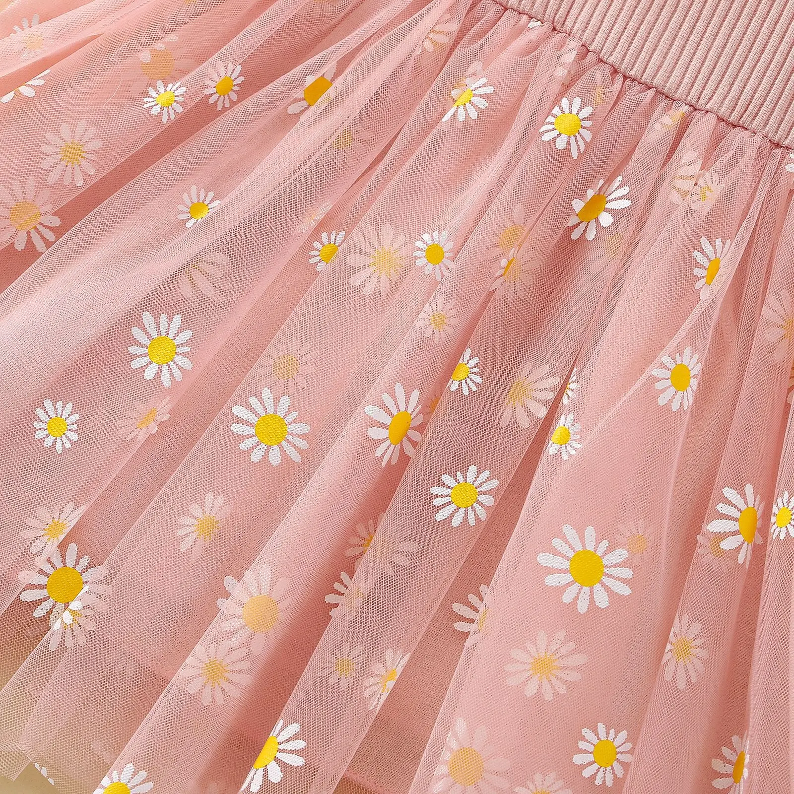 Summer New Daisy Chiffon Baby Girl Dress, Princess Style Wedding Party Children\'S Sleeveless Clothes (6 Months -3 Years Old)