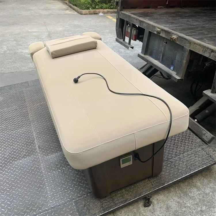Popular Electrical  Salon Spa Massage Table Armrest Adjustable Soft Cushion  Heat Bed 2motors with Storage Space