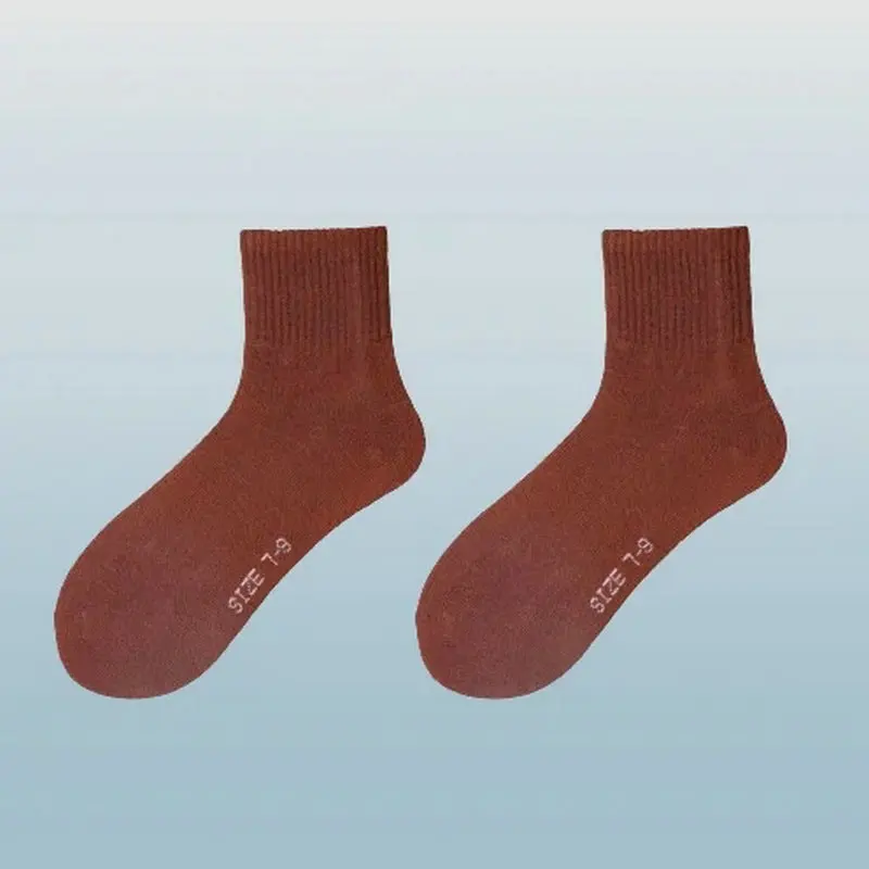 Calcetines deportivos de poliéster y algodón para hombre, medias de tubo medio, absorbentes del sudor, color blanco, 5/10 pares, novedad de 2024