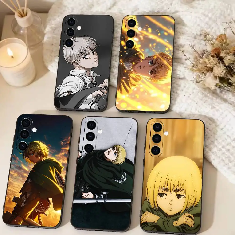 Titan Armin Arlert  Phone Case Black Silicone Soft For Samsung Galaxy A73,A72,A71,A70,A53,A52,A51