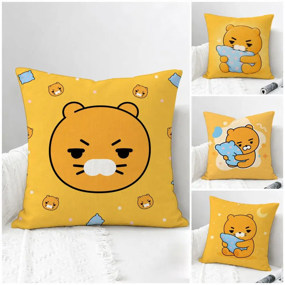 Character Choonsik Cushion Cover Natural Linen Pillowcase Set, All-in-One Decor for Sofa, Bedroom & Chair