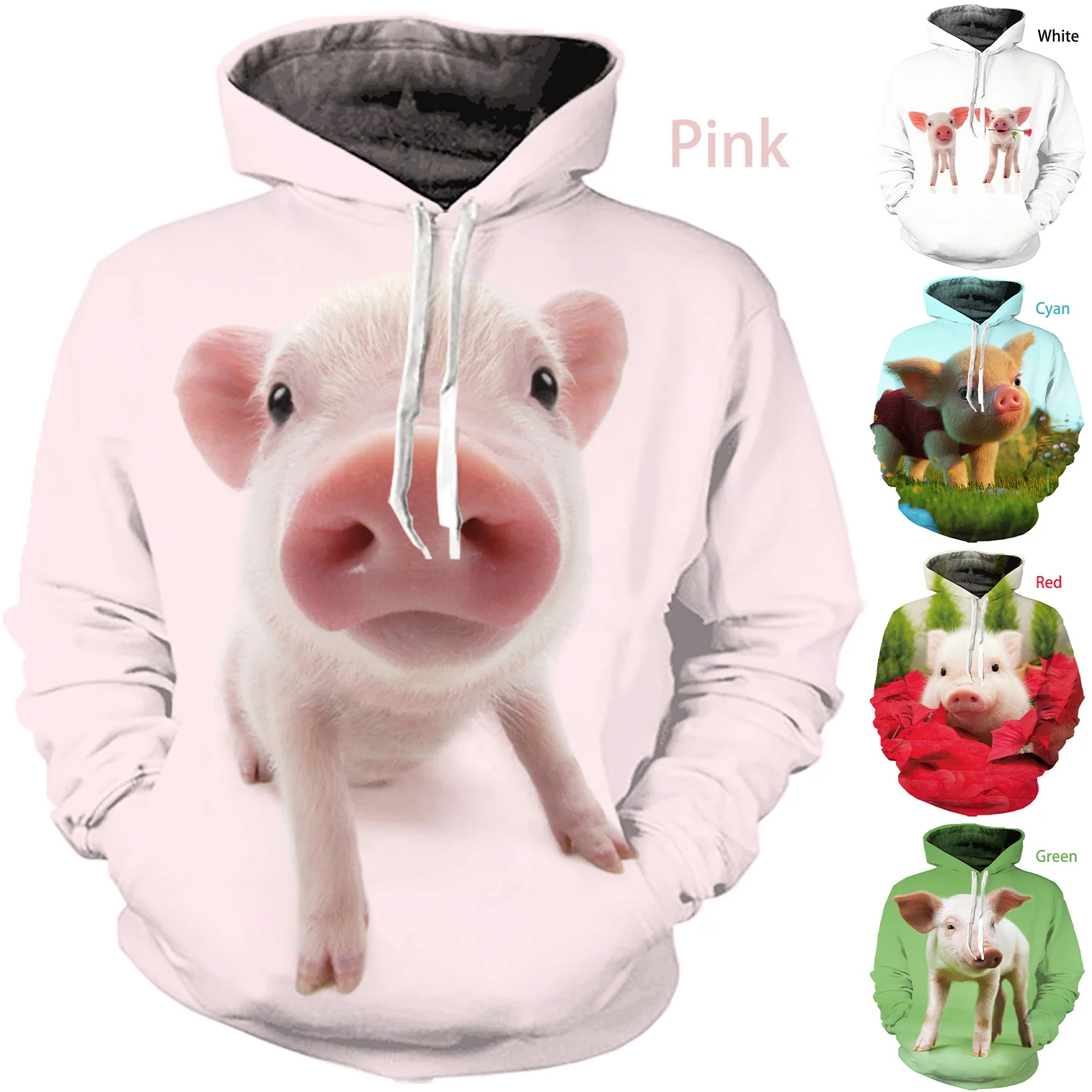 Newest Fashion 3D Printed Pig Hoodie Men/Women/Boy/Girl/Kids/Child Plus Size Long-sleeved Drawstring Pullover Sweatshirt