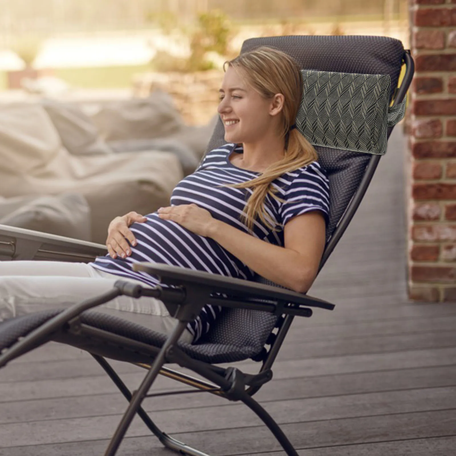 

Universal Beach Chair Headrest Cushion Comfortable Recliner Head Pillow For Lounge Deck Lawn Recliner Head Cushion Support Soft