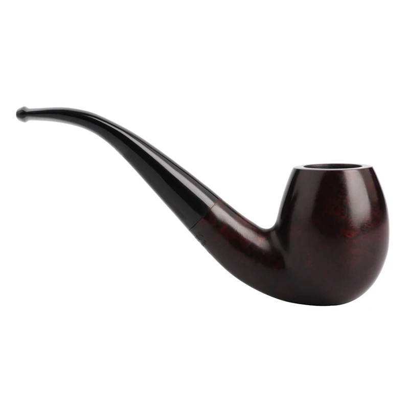 MUXIANG BriarWood Smoking Pipe Handmade Bent Stem Tobacco Pipe 9mm Filter Activated Carbon Filter with 10 Cleaning Tools aa0014s