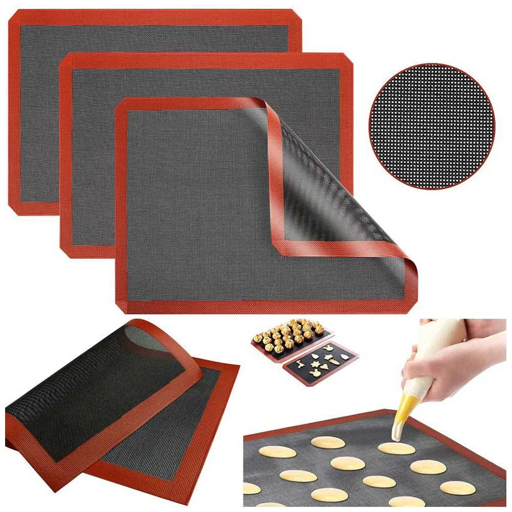 Silicone 30x40cm Double Sided Printing Baking Mat Non Stick Pastry Oven Cake Baking Perforated Sheet Liner Pastry Mat