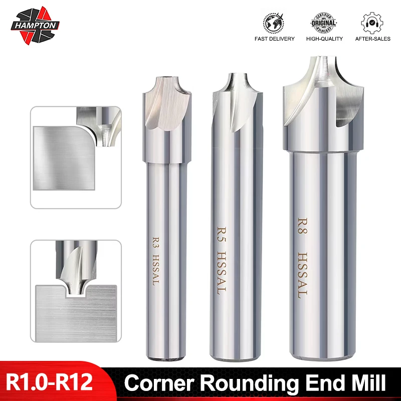 

HAMPTON Corner Rounding Cutter R1.0-R12 R Angle Corner End Mill Rounding Radius Milling Cutter CNC Router Bit Milling Tool