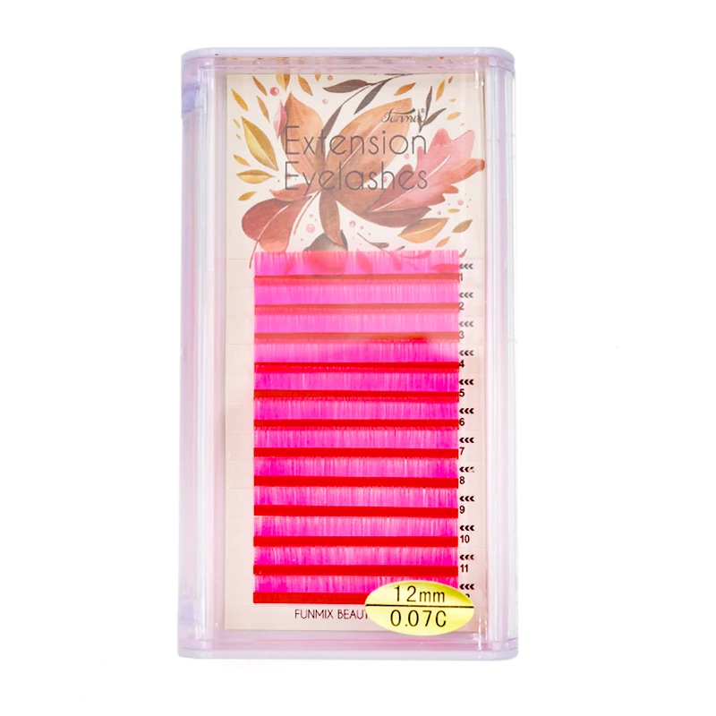 12Rows Color Lash High Quality Soft Natural Individual Eyelash Extensions Synthetic Mink Colorful False Lashes