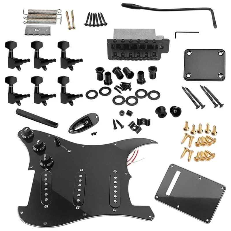 AA90-Complete DIY Accessory Kit For Electric Guitar Including Pre-Wired Pickguard Bridge Pickups And Other Guitar Accessories