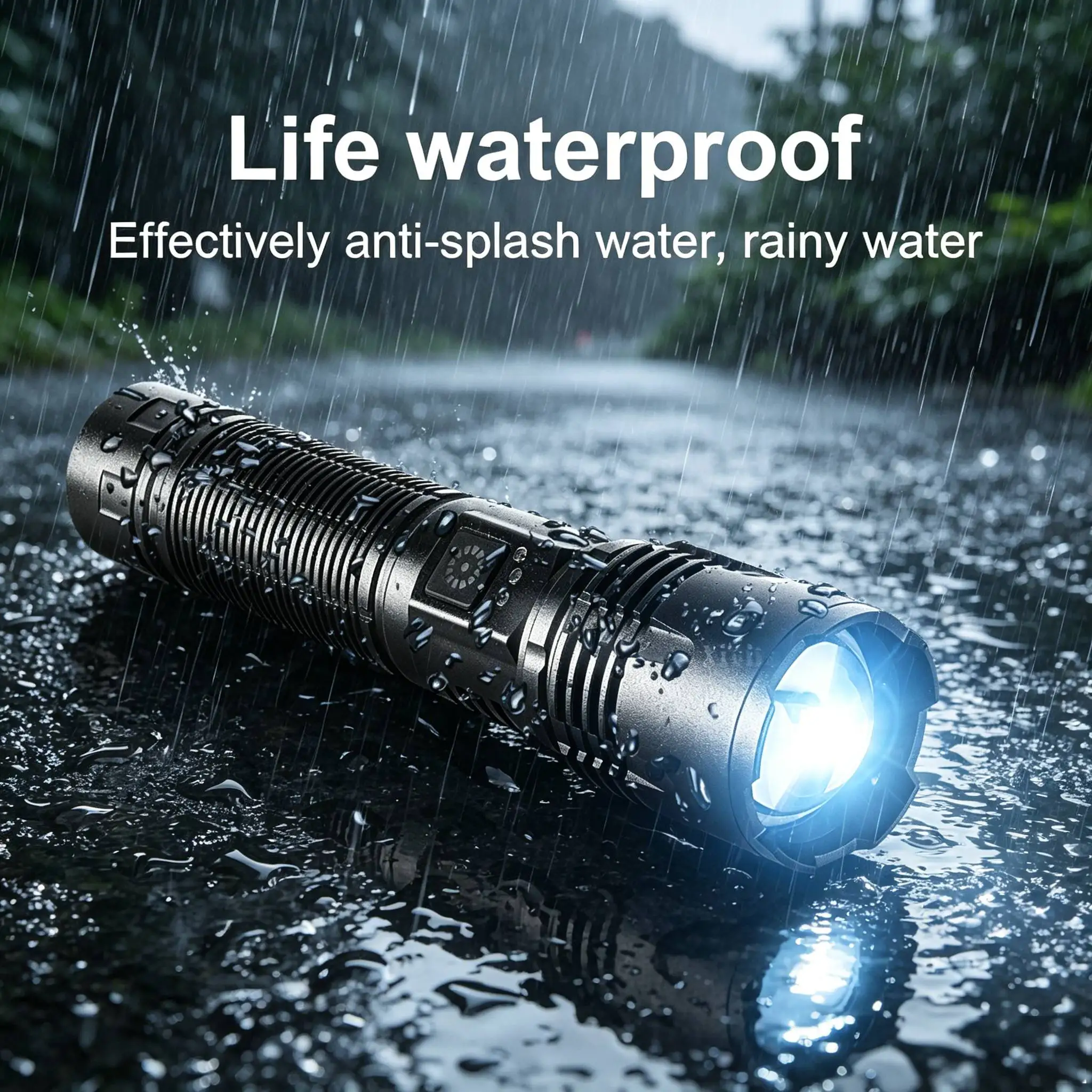 10000000W 50000mAh Long Lasting Super Bright LED Tactical Flashlight Rechargeable Waterproof Zoomable Torch For Camping Hiking